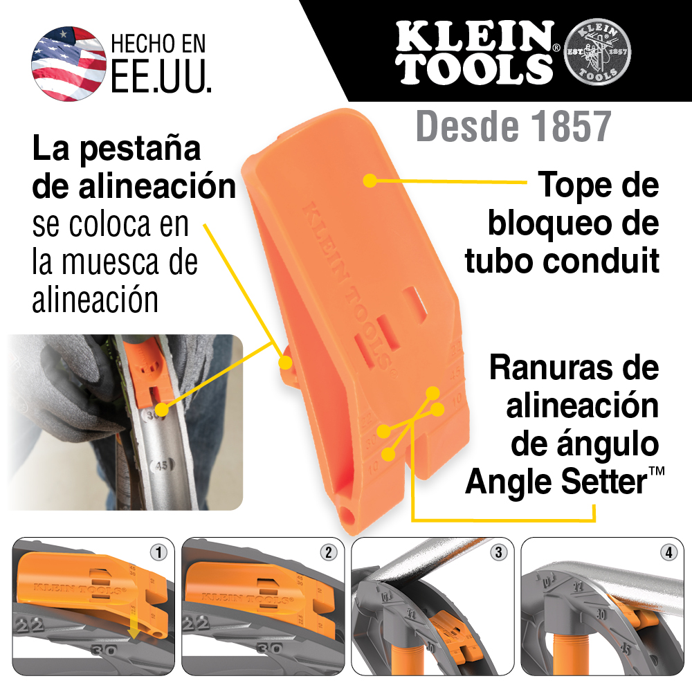 Conjunto completo de doblador de tubo conduit de hierro para EMT de 3/4'' con Angle Setter™ - Imagen 11