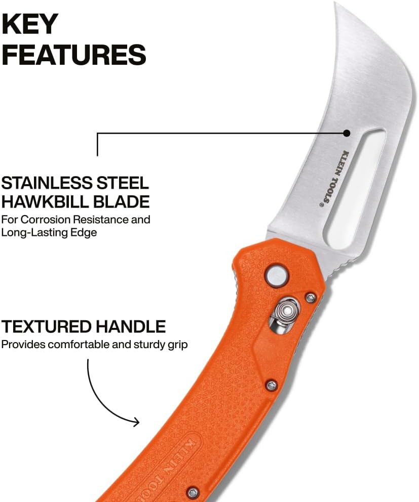 NAVAJA PELACABLE ACERO INOXIDABLE HOJA PICO HALCÓN - Imagen 2