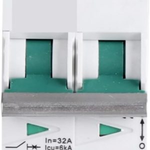 INTERRUPTOR TERMOMAGNÉTICO MINI, MC8, 2P - 20A, 800V, 6kA, CURVA TIPO C, RIEL DIN, CORRIENTE DIRECTA