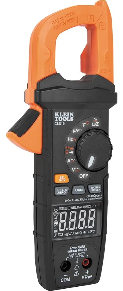 Multímetro gancho 600A CA/CCRMS NC V TC LUZ