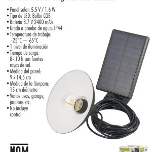 Luminario solar colgante foco roscable