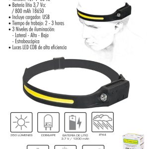 Linterna recargable de silicón para cabeza