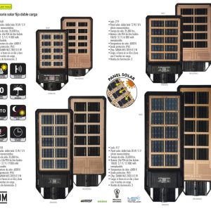 Luminaria Solar Fija de Doble Carga 40W