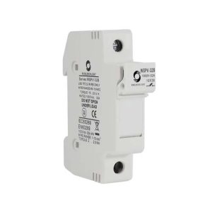 PORTAFUSIBLE MONOPOLAR 10X38MM 32A, RIEL DIN, 25A 70°C, APLICACIÓN PARA SISTEMA FOTOVOLTÁICO, 100V CORRIENTE DIRECTA